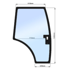 Скло дверей праве ДТЗ 404.5С (h=1360, L=610x770x320)