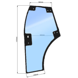 Скло дверей ліве JM 244/3244/404С (h=1470, L=560x820x355)